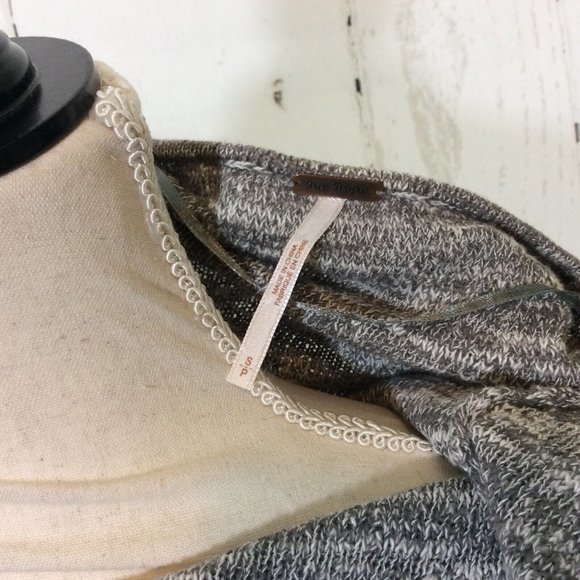 2/$30 Free People Gotham Faux Wrap Sweater Gray Ruched Long Sleeve Boho - Picture 13 of 13